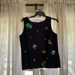 Talbots Navy blue sleeveless top size 10p